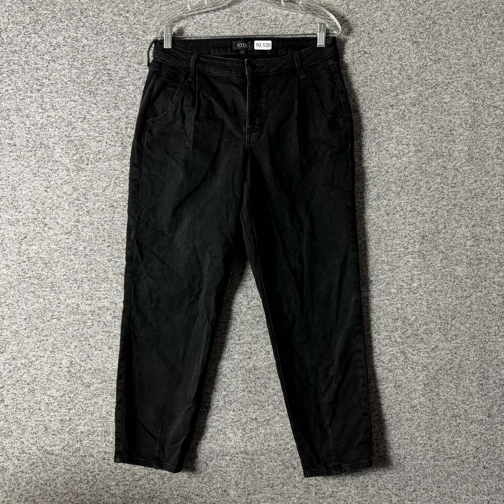 NYDJ Women's Size 6 Solid Black Stretch Denim High Rise Ankle Skinny Jeans